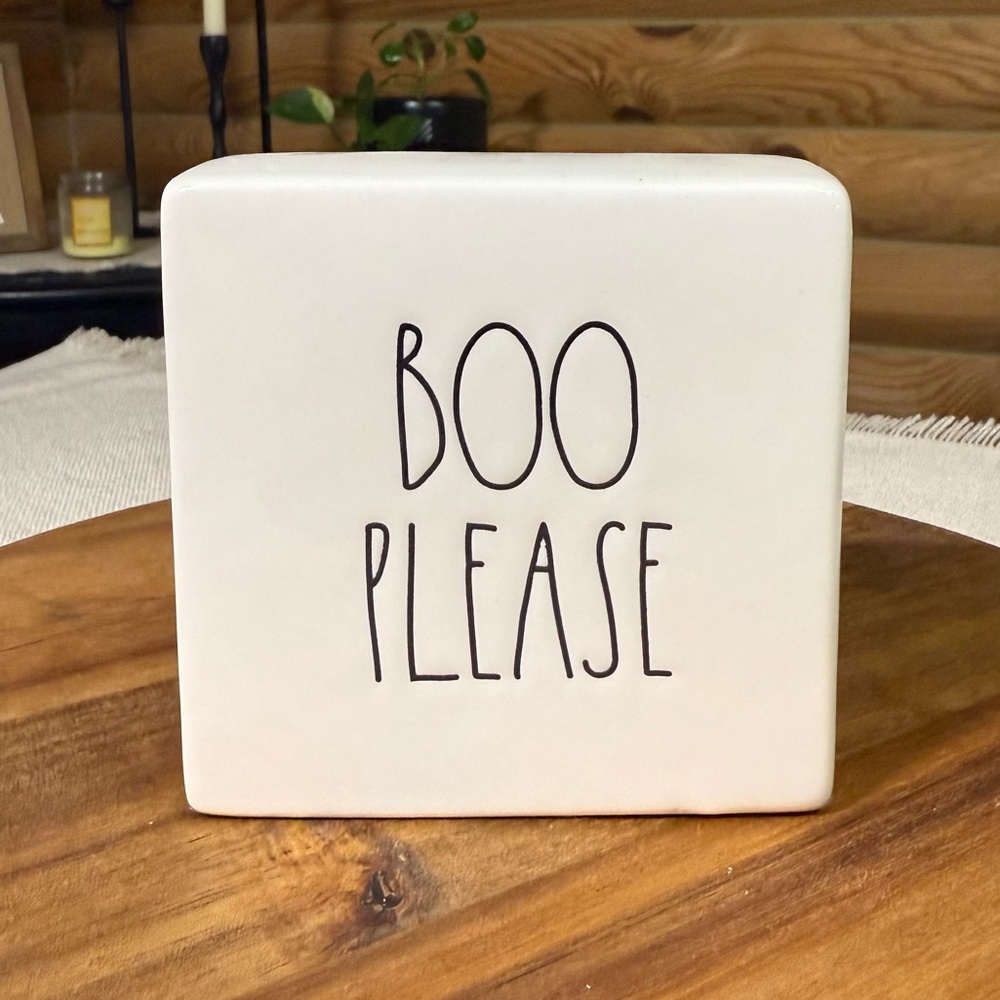 BOO PLEASE Rae Dunn Ghost HALLOWEEN Sign